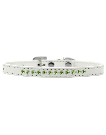 Lime Green Crystal Size 10 White Puppy Collar