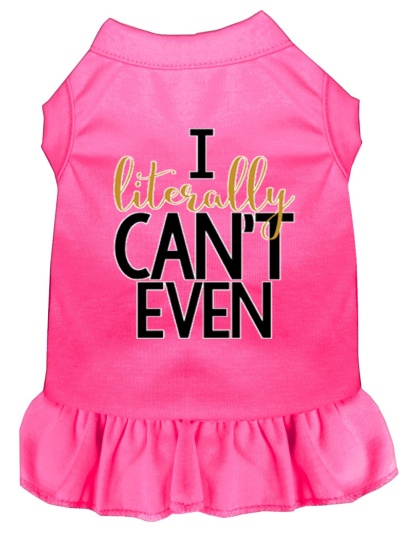 Literally Can't Even Screen Print Dog Dress Bright Pink 4X (22)