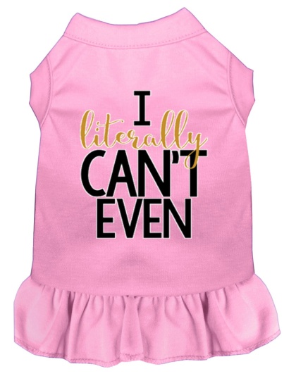 Literally Can't Even Screen Print Dog Dress Light Pink 4X (22)