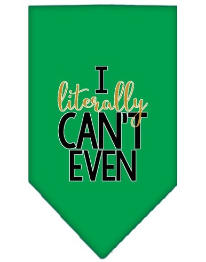 Literally Can't Even Screen Print Pet Bandana Emerald Green Large