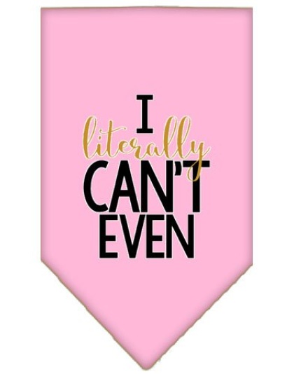 Literally Can't Even Screen Print Pet Bandana Light Pink Large