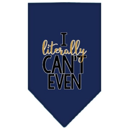 Literally Can't Even Screen Print Pet Bandana Navy Blue large