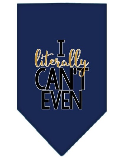 Literally Can't Even Screen Print Pet Bandana Navy Blue large