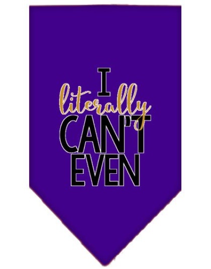 Literally Can't Even Screen Print Pet Bandana Purple Large