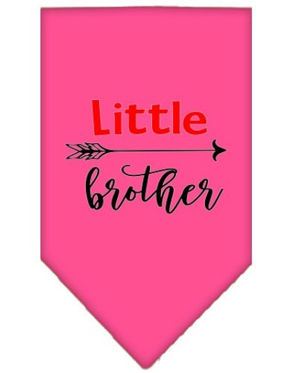 Little Brother Screen Print Bandana Bright Pink Large