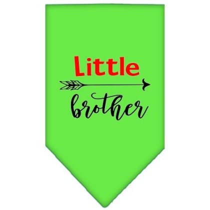 Little Brother Screen Print Bandana Lime Green Large