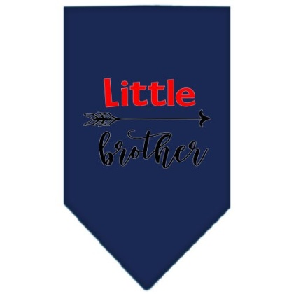 Little Brother Screen Print Bandana Navy Blue large