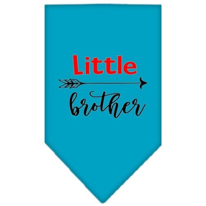 Little Brother Screen Print Bandana Turquoise Large