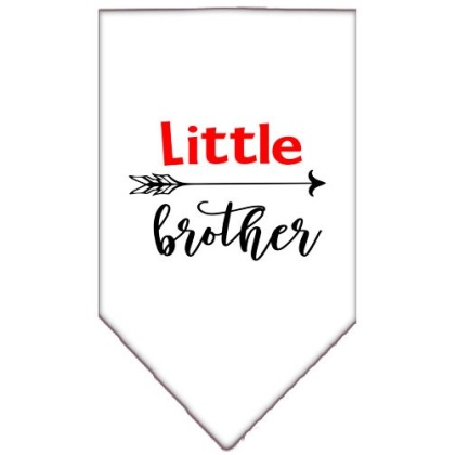 Little Brother Screen Print Bandana White Large