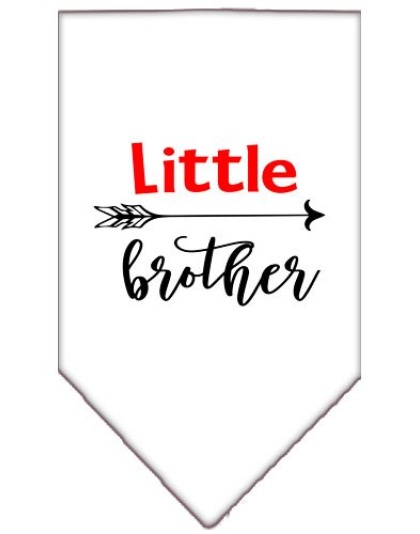 Little Brother Screen Print Bandana White Large