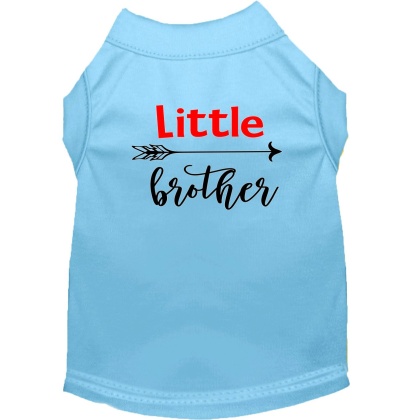 Little Brother Screen Print Dog Shirt Baby Blue Lg