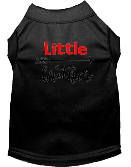 Little Brother Screen Print Dog Shirt Black Lg