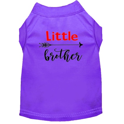 Little Brother Screen Print Dog Shirt Purple Lg