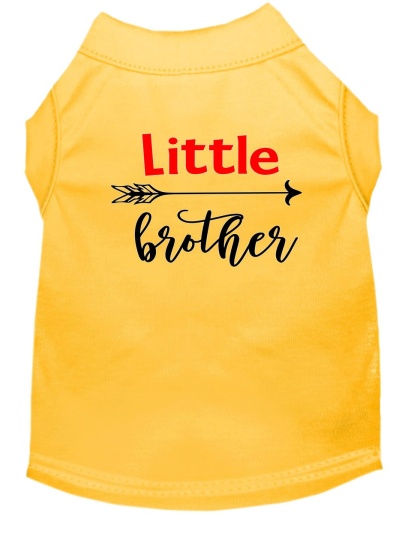 Little Brother Screen Print Dog Shirt Yellow Lg