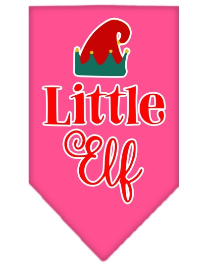 Little Elf Screen Print Bandana Bright Pink Large