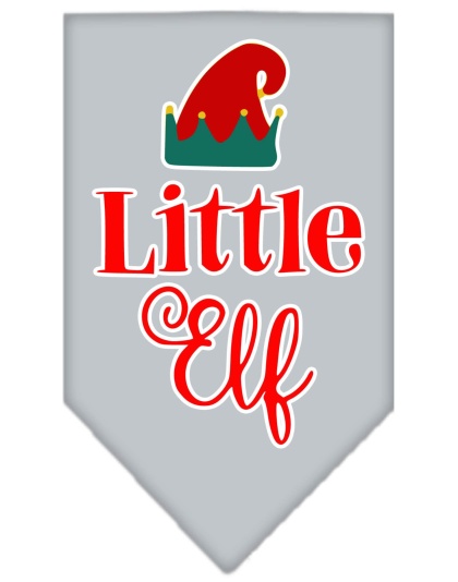 Little Elf Screen Print Bandana Grey Large