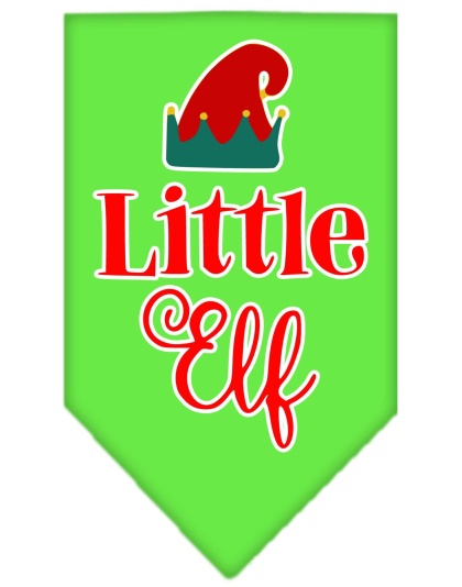 Little Elf Screen Print Bandana Lime Green Large