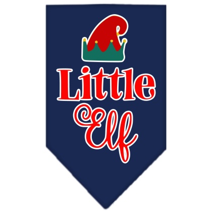 Little Elf Screen Print Bandana Navy Blue large