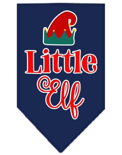 Little Elf Screen Print Bandana Navy Blue large