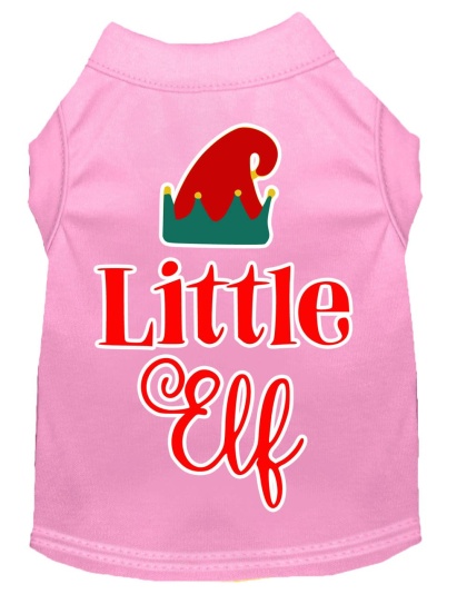 Little Elf Screen Print Dog Shirt Light Pink Lg