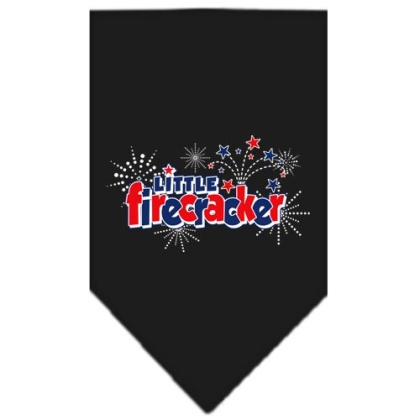 Little Firecracker Screen Print Bandana Black Large