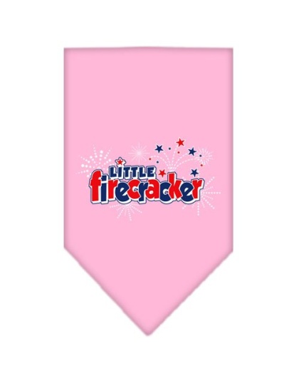 Little Firecracker Screen Print Bandana Light Pink Large