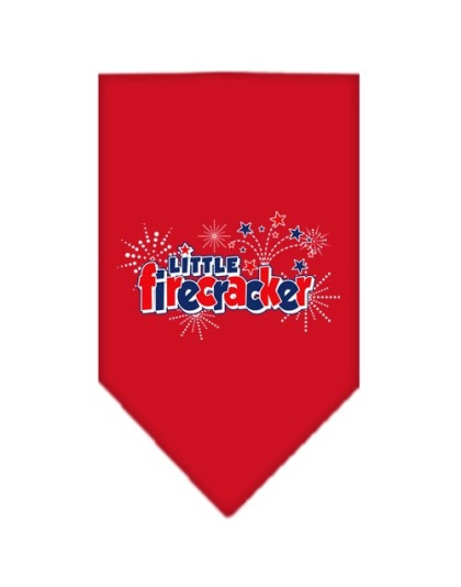 Little Firecracker Screen Print Bandana Red Large