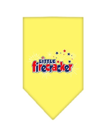 Little Firecracker Screen Print Bandana Yellow Large