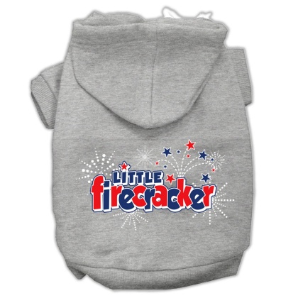 Little Firecracker Screen Print Pet Hoodies Grey L