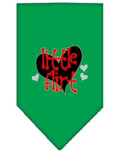 Little Flirt Screen Print Bandana Emerald Green Large