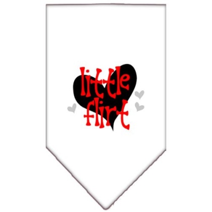 Little Flirt Screen Print Bandana White Large