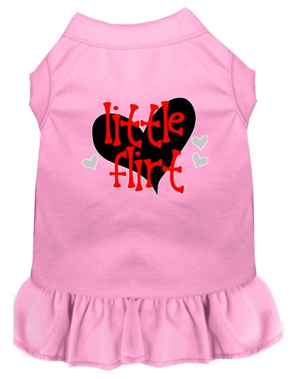 Little Flirt Screen Print Dog Dress Light Pink 4X