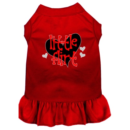 Little Flirt Screen Print Dog Dress Red 4X