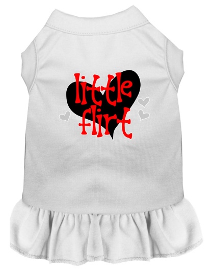 Little Flirt Screen Print Dog Dress White 4X