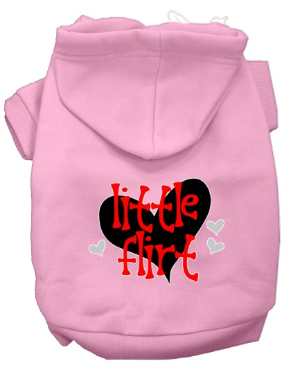 Little Flirt Screen Print Dog Hoodie Light Pink L