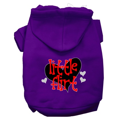 Little Flirt Screen Print Dog Hoodie Purple L