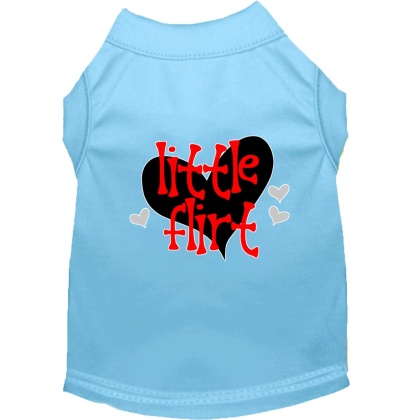 Little Flirt Screen Print Dog Shirt Baby Blue Lg