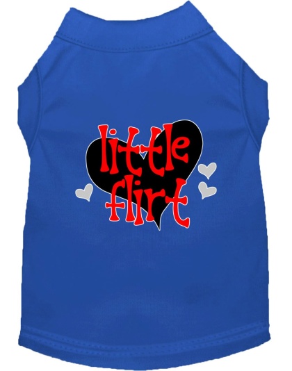 Little Flirt Screen Print Dog Shirt Blue Lg