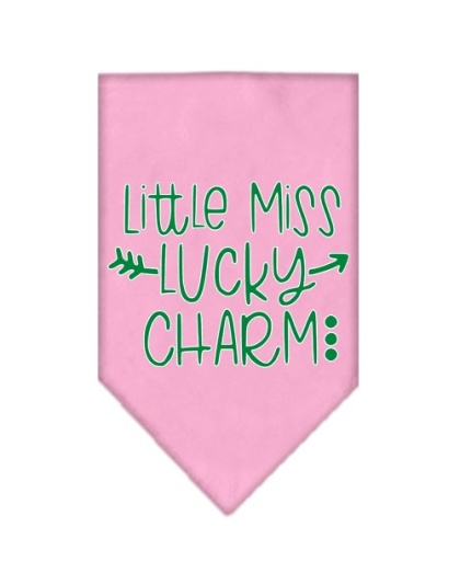 Little Miss Lucky Charm Screen Print Bandana Light Pink Large