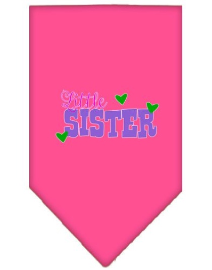 Little Sister Screen Print Bandana Bright Pink Large