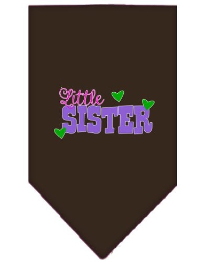 Little Sister Screen Print Bandana Cocoa Large