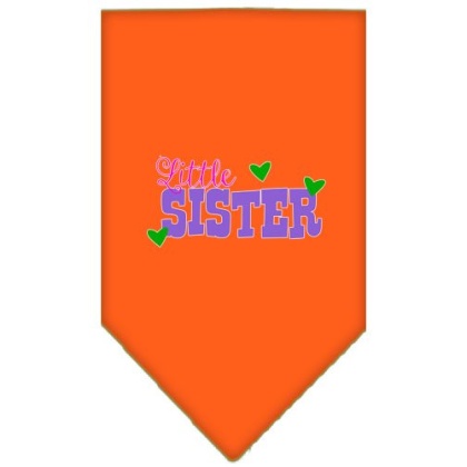 Little Sister Screen Print Bandana Orange Large