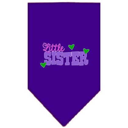 Little Sister Screen Print Bandana Purple Large