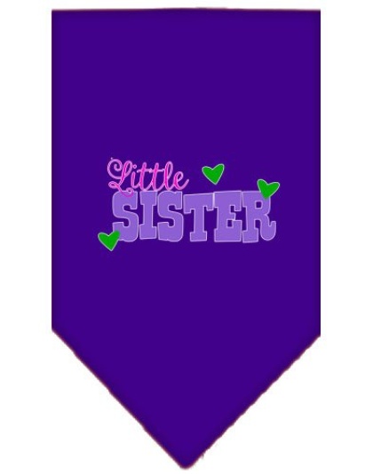 Little Sister Screen Print Bandana Purple Large