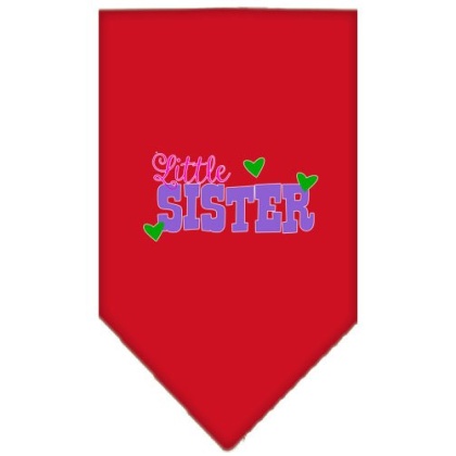 Little Sister Screen Print Bandana Red Large