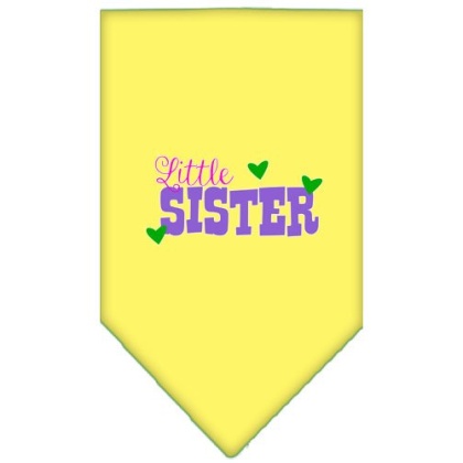 Little Sister Screen Print Bandana Yellow Large