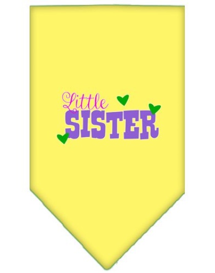 Little Sister Screen Print Bandana Yellow Large