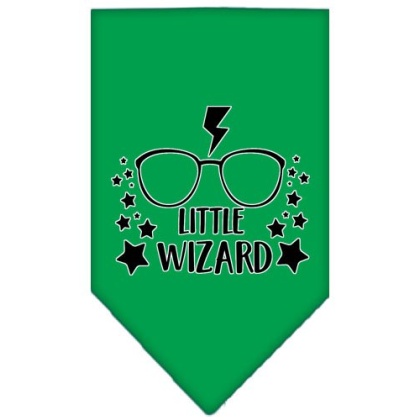 Little Wizard Screen Print Bandana Emerald Green Large