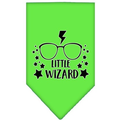 Little Wizard Screen Print Bandana Lime Green Large