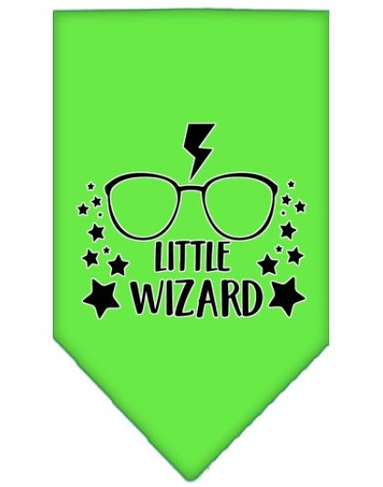 Little Wizard Screen Print Bandana Lime Green Large